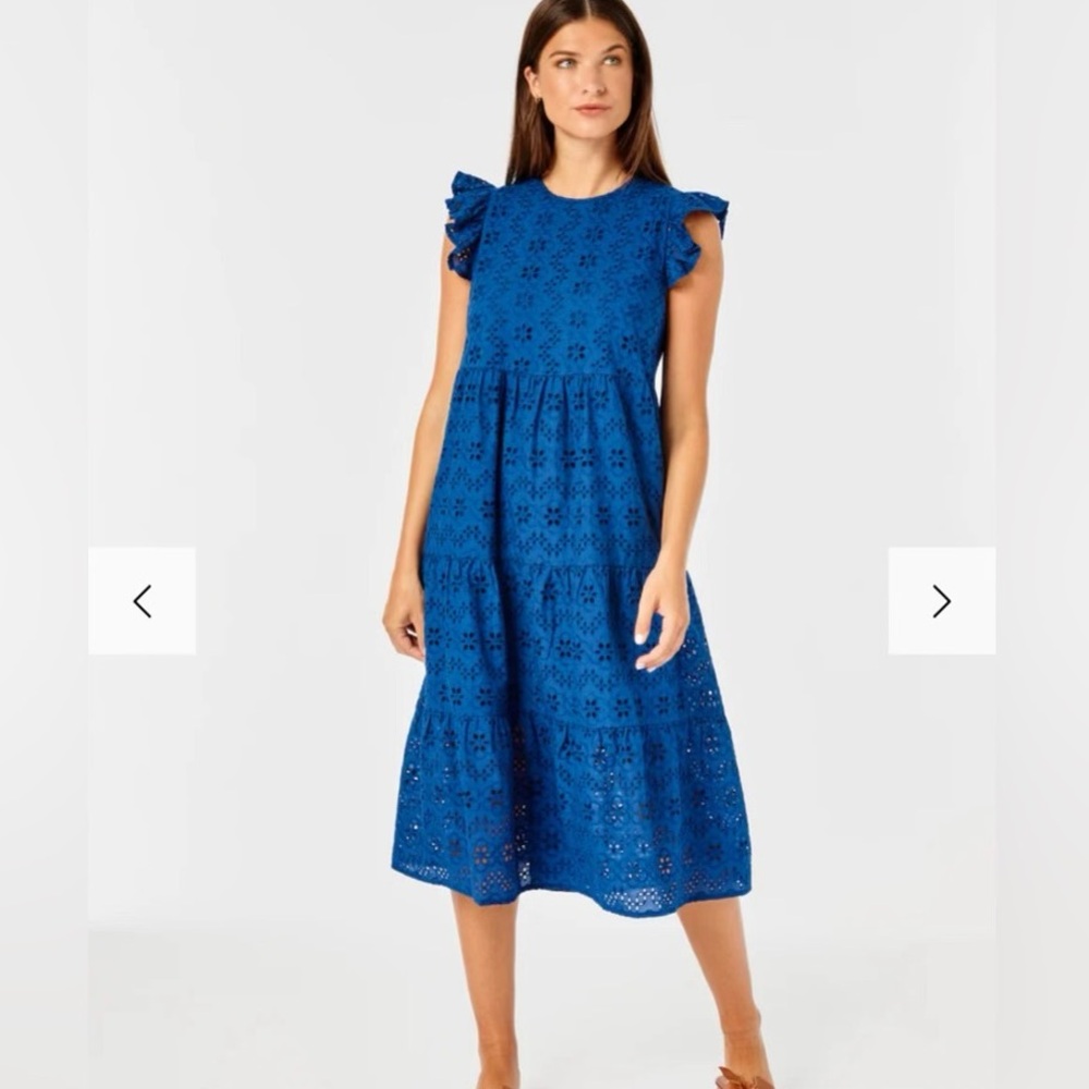 Cartolina Nantucket Small NWT Sofia Dress Midi Cotton Lined‎ Cottage Core Preppy